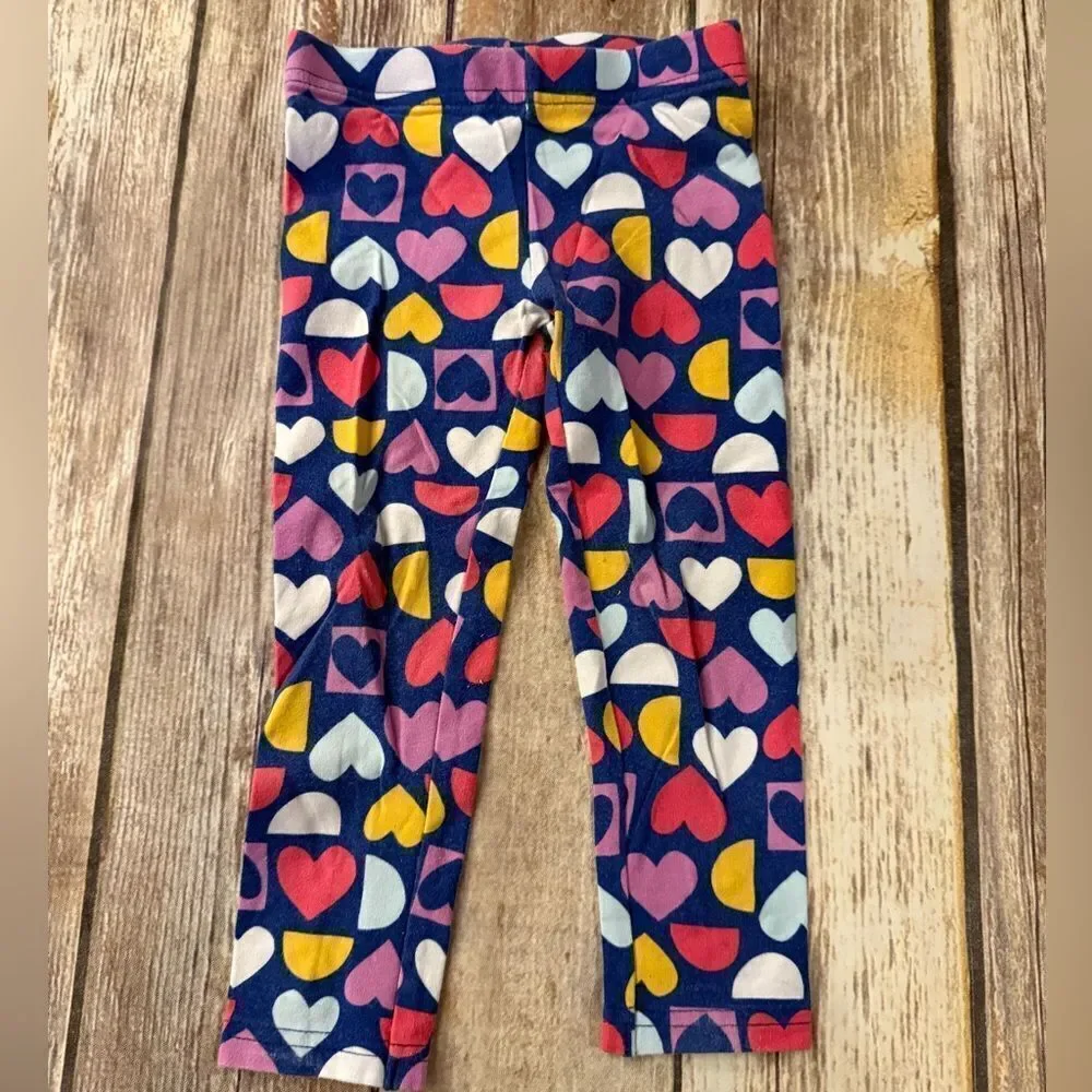 Colorful Heart Patterned Kids Leggings